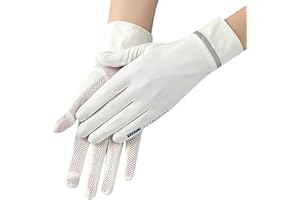 IPENNY Women Summer UPF 50+ UV Sun Protection Gloves 2 Fingers Flip Mesh Cooling Breathable Touchscreen Anti Slip Mittens