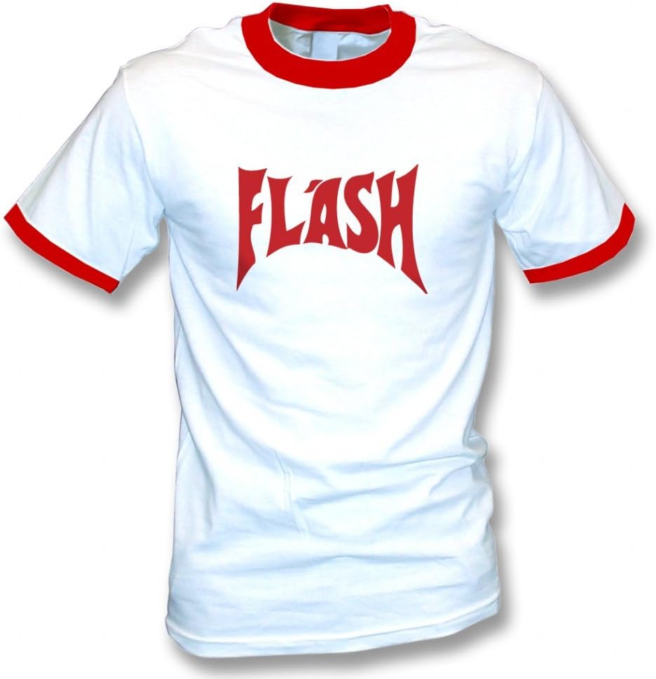 Flash (as worn by Freddie Mercury) t-shirt, Color White/Red Ringer
