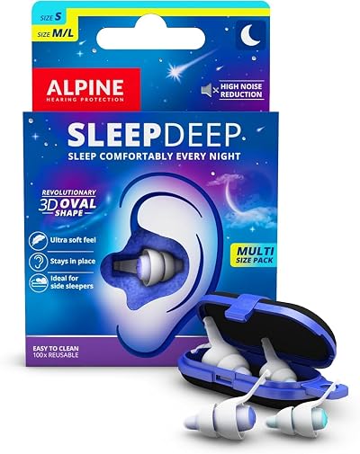 Alpine SleepDeep Ear Plugs Sleep Deep S M/L 27dB Noise Reduction Oval