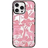 CASETiFY Impact Case for iPhone 16 Pro Max [Slim / 8.2 ft. 4X Military Grade Drop Protection/Wireless Charging Compatible] - Cheetah Paradise Pink - Clear Black