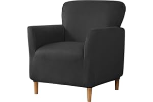 Elehealthy Stretch Chair Covers Banquet Armchair Slipcovers Luxury Velvet Armchair Sofa Covers Chair Slipcover Anti-Slip Furniture Protector for Living Room Friendly for Kids Pets (Black)