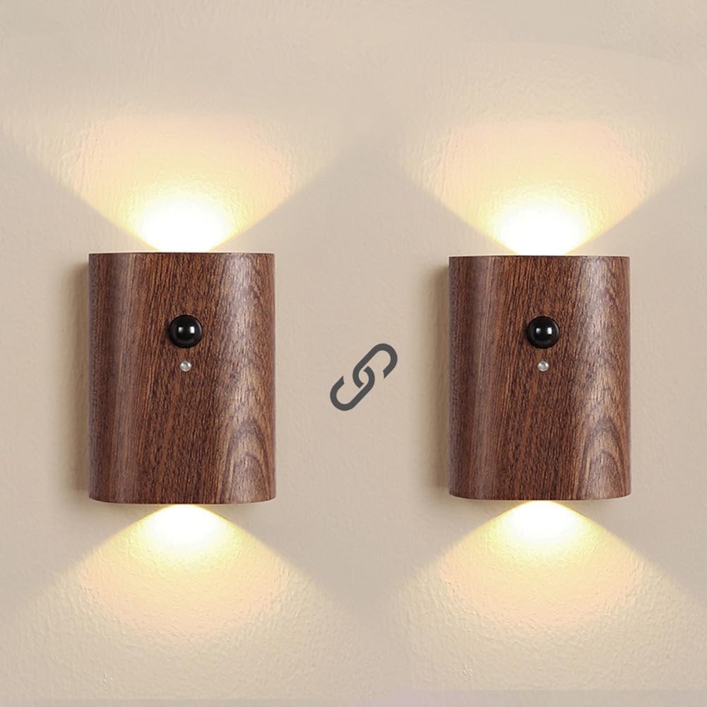 Indoor Wall Sconce Sets of 2, Linkage Sensor Wall Sconce Led Up Down Wall Lamp,for Indoor Living Room Bedroom Hallway Stairway