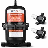 SEAFLO Accumulator Tank Water Pump Flow Control with Internal Bladder - 125 PSI, 23.5 oz (0.75 L) | Reduces Pump Cycling and Smooths Water Flow for Marine, RV, and Off-Grid Systems
