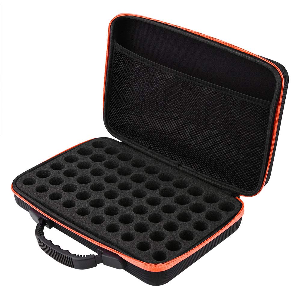 YUMILI Essential Oil Carrying Case, Hard Shell Case Exterior Storage Organizer, 60 Bottles Oils Roller Bottle Organizer Suitable for Bottles 5ml,10ml,15ml(Red)