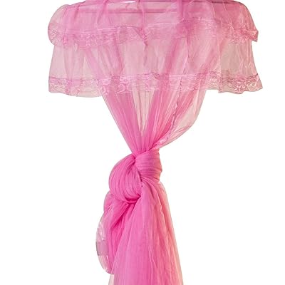GYBest Round Lace Dome Bed Canopy Netting, Pink Mosquito Net