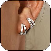 Gold Hoop Earrings For Women Small Double Hoop Earrings Rhinestone Huggie Hoop Earrings Hypoallergenic Cubic Zirconia Huggie Hoop Earrings Trendy Jewelry Gifts For Women