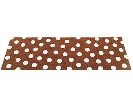 Amazon Com Extra Large Polka Dot Coir Doormat White