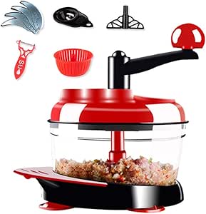 YHNUJMIK Picadora De Carne Manual Fruta Vegetal Chopper Nueces Picadora
