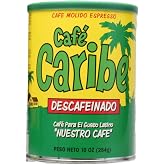 Cafe Caribe Decaffeinated Latin Flavor Inspired Dark Roasted Espresso Blend Coffee Can - 10 Ounce