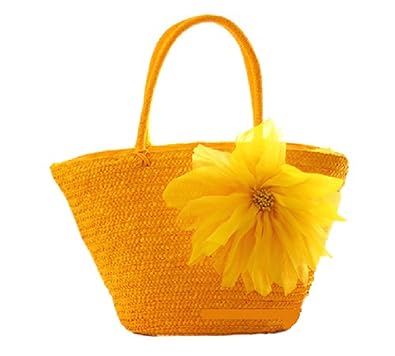 Amazon Youchan ヨウチャン 編み かごバッグ 大きい 花 モチーフ