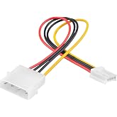 FITE ON 4-pin Molex Male (LP4) to 4-pin Floppy FDD Female (SP4) Power Adapter Cable