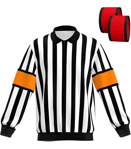 Amazon.com: GCA Pro Ice Hockey Long Sleeve Striped Referee Jersey