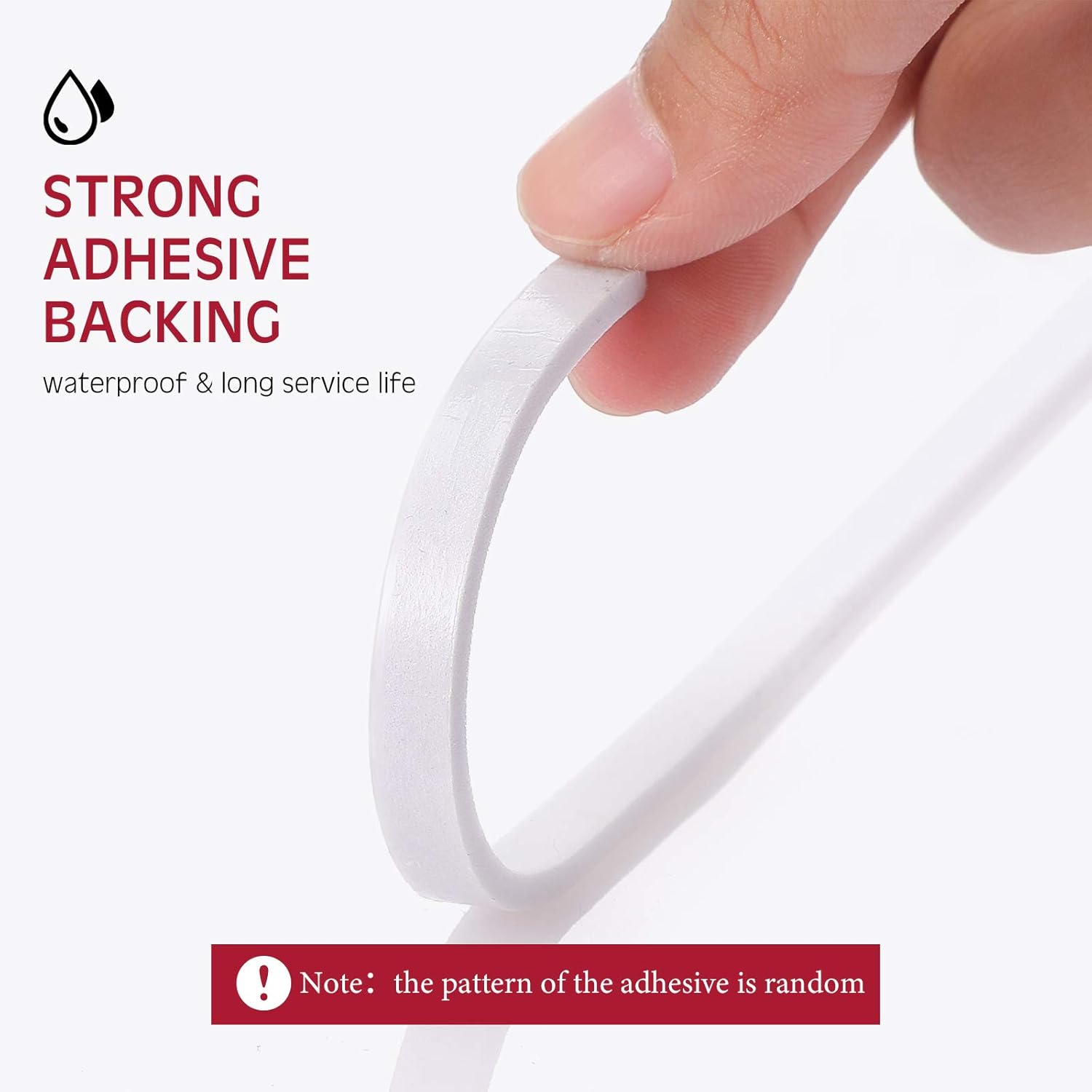 15 m Foam Weather Strips Tape Seal Strips Door Window Draught Excluder EVA Tape Self Adhesive Weatherstrips for Seal Sound Wind Noise Proof (White) - Image 4