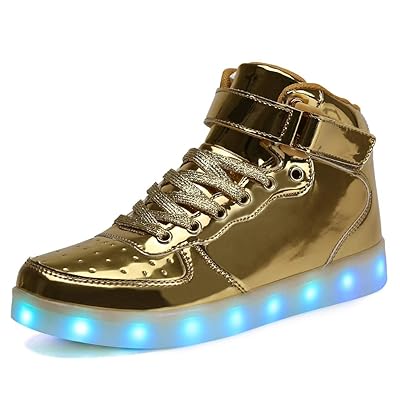 Voovix Unisex LED Shoes Light Up Shoes High Top for Women Men