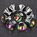 HOMEIDEAS 10PCS 30MM Colorful Crystal Knobs Glass Cabinet Knobs Drawer Pulls Handle for Home, Cabinet, Drawer and Dresser, 3 Size Screws
