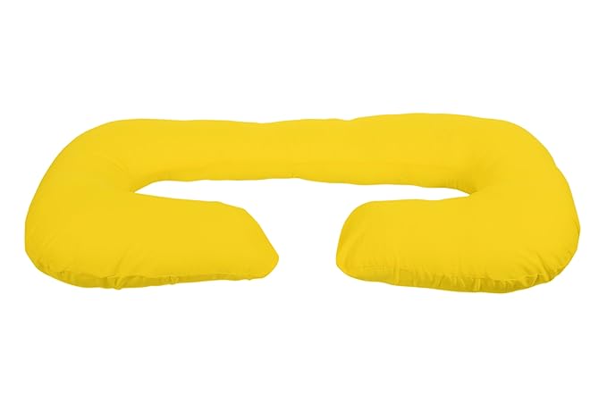 Momsyard Full Body C Shape Maternity/Pregnancy Pillow for Pregnant Women Made of 100% Cotton Pillow Cover - 1.8 Kg (Lemon Yellow)