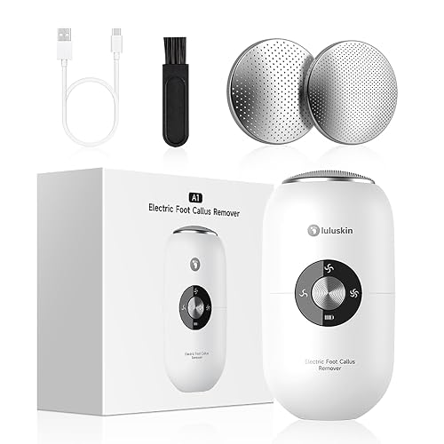 Rechargeable Foot Callus Remover, Electric Foot File Pedicure Tool with Metal Grinding Head, Portable Foot Grinder for Cracked and Dry Heels, Dead Skin, and Calluses