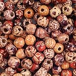 YUEAON wholesale 200pcs 10mm natural painted wood beads round loose wooden bead bulk lots ball for jewelry making craft hair diy macrame bracelet necklace mix color