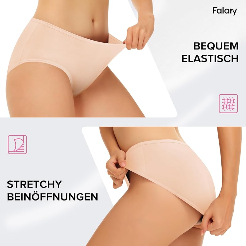 Unterwäsche Frauen Bequeme Slips Damen 6 Pack Mehrfarben S/gr.38
