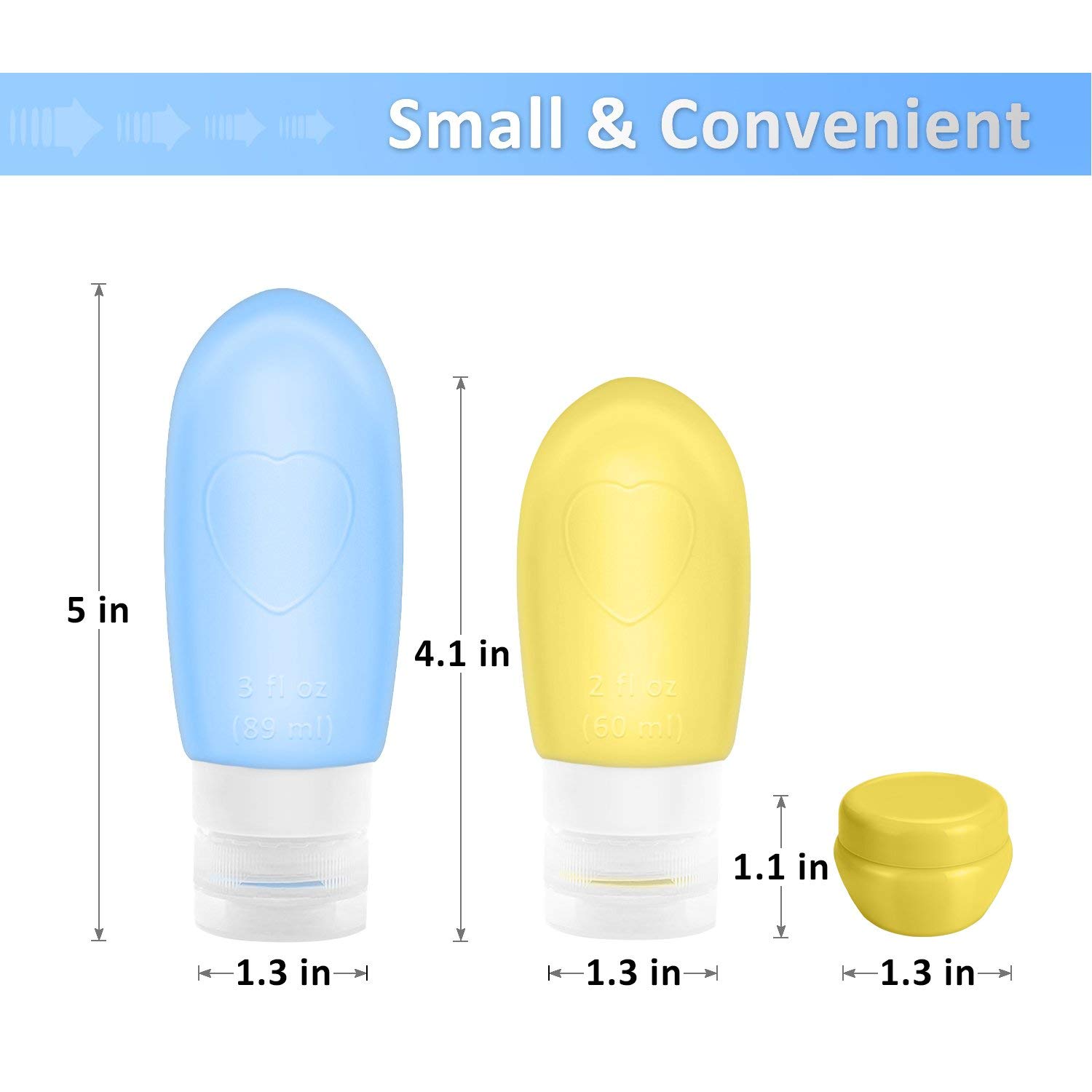 Oursunshine Travel Bottles, Leakproof Silicone Refillable Travel Containers, Squeezable Travel Tube Sets Cosmetic Toiletry Containers for Shampoo Lotion Soap (3oz or 2oz) : Beauty