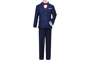 GETTHEBEAUTY-STYLE Boy Suits Slim Fit Formal Suits for Boys Tuxedo 5 Piece Suit Set Boys Wedding Outfit Kids Suit Set
