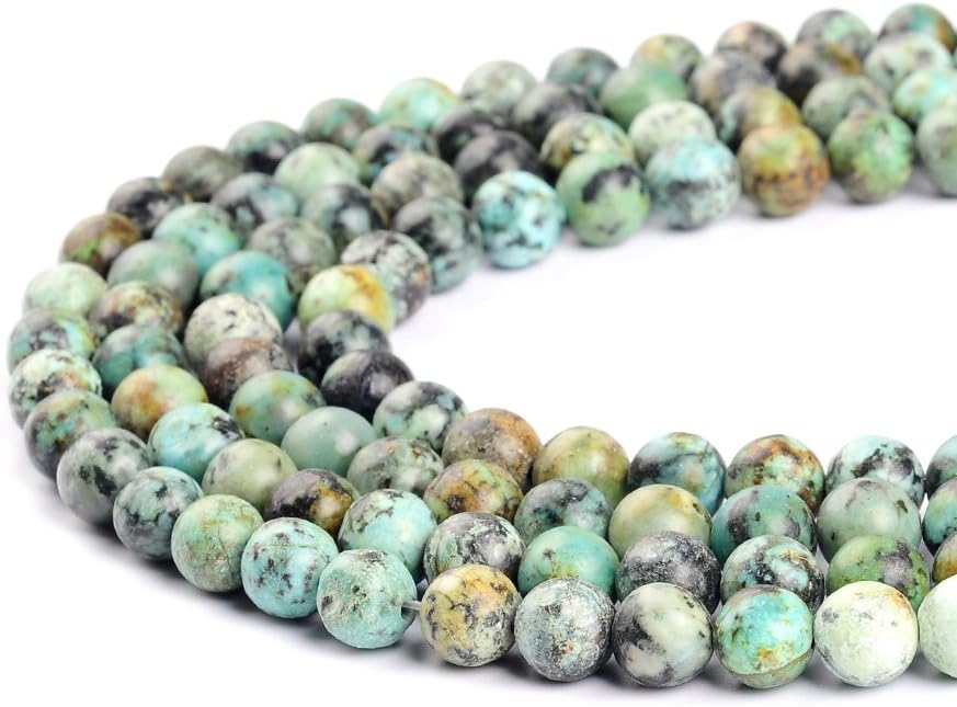 RuilongNatural African Turquoise Beads for Jewelry Making (2mm 3mm 4mm 6mm 8mm 10mm 12mm), Turquoise, 6mm