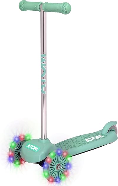 HTI ATOM Light-Up Move 'N' Groove Scooter Mint Green 3-Wheel Tilt