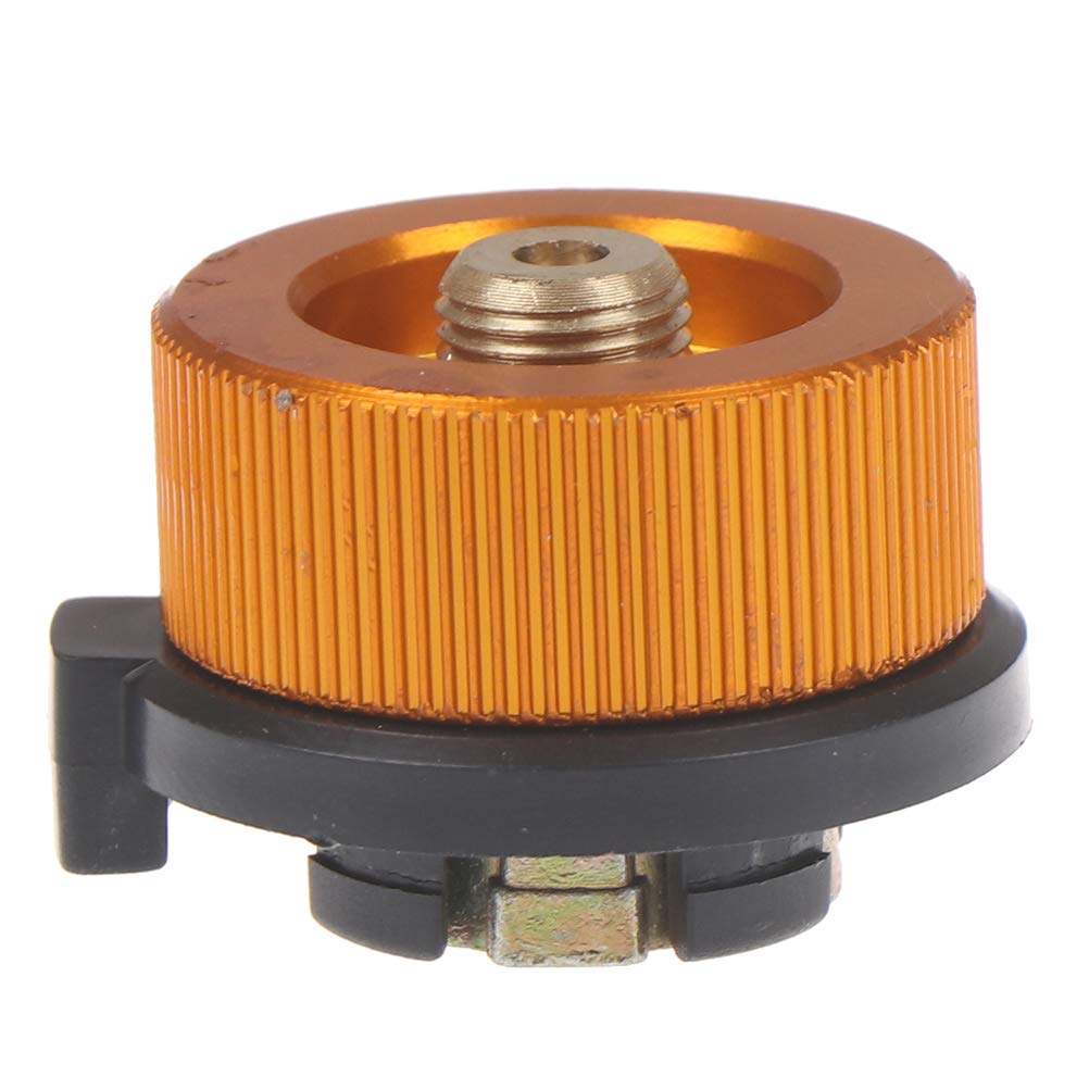 BETWEENME Nozzle Bottle Convert Adapter Camping Stove Conversion Head Butane Gas Convert Fuel Canister Metal orange