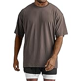 Men's Oversized Workout T-Shirts Lightweight Quick Dry Short Sleeve Tshirts Crew Neck Loose Fit Athletic Tops