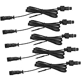 5 Pcs 3ft Deck Lights Extension Cord for LED Landscape Spotlights, Male to Female Connector, Plug and Play, IP67 PVC Material