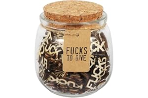 LucyPhy Jar of Fucks Gift Jar Fucks to Give Wooden Fuck Letter Bad Mood Vent Spoof Funny Gift Encouragement Gift for Birthday Christmas Holiday Valentine’s Day(Small Pudding Bottle)