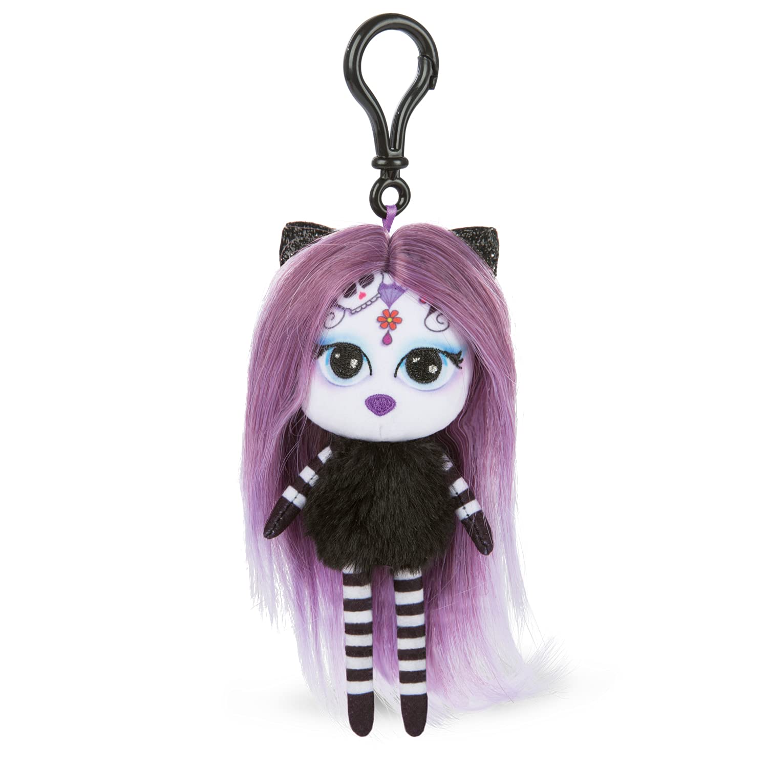 NICI Pixidoos Sunli the Doll keyring 14 cm with carabiner – Style dolls charm for backpack – Trendy plush pendant, Small cuddly toy keyrings – Keychain soft toys, Girl handbag charms