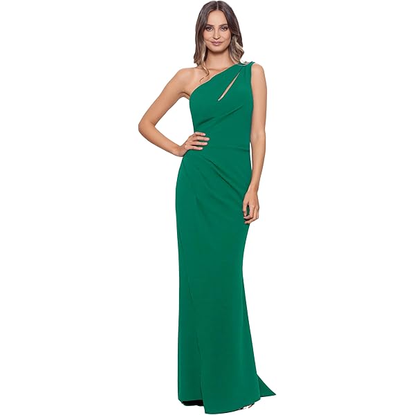strapless open back dress Betsy & Adam Women's Scuba Crepe Cocktail Dress - Blue main image 1