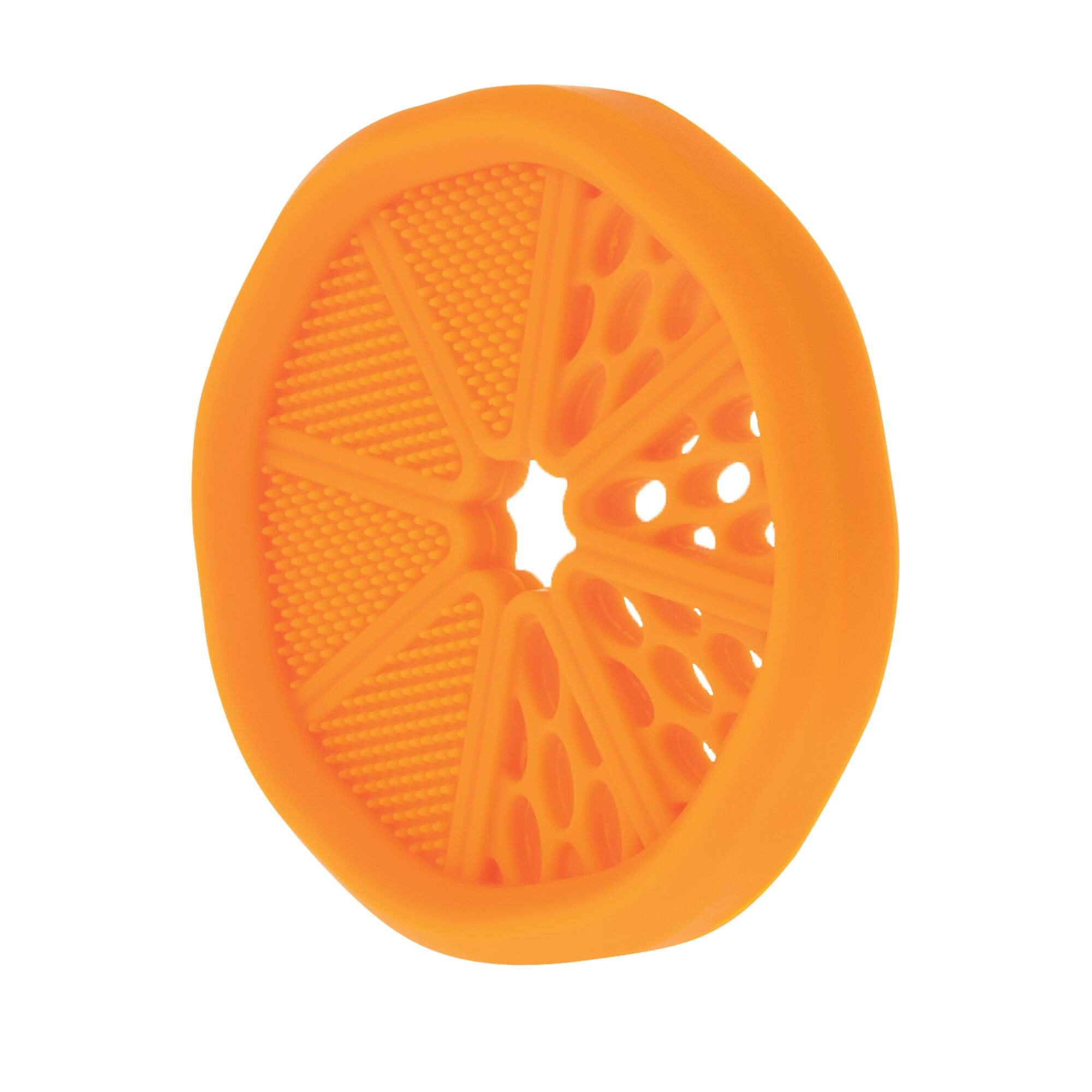 Nuby Soft Silicone Gum Massaging Baby Teether Toy - (2 Pack) Baby Teething Relief Toys for 3+ Months - Pineapple and Orange