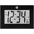 MARATHON Large Digital Wall Clock with 8” Display, Black - Easy to Read