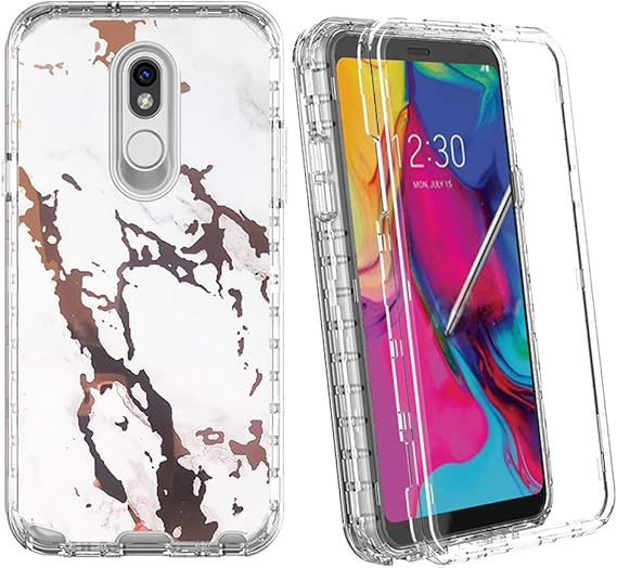 Amazon Com E Began Phone Case For Lg K51 Lg Reflect Full Body Protective Rugged Matte Bumper Cover With Built In Screen Protector Shockproof Impact Resist Durable Glitter Shiny Bling Case Rose Gold Electronics