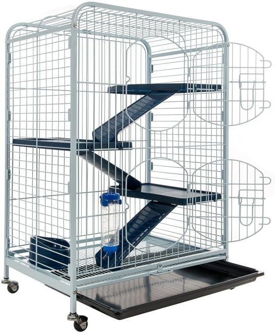 Tyrol Blue/Back Tower Rodent Cage 64 x 44 x 93cm