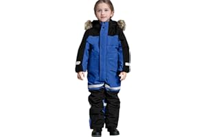 GOFLIC Snow Suit for Kids Toddler Bibs Snowsuit Boys Girls Overalls One Piece Ski Suits Heavyweight Warm Windbreak Waterproof