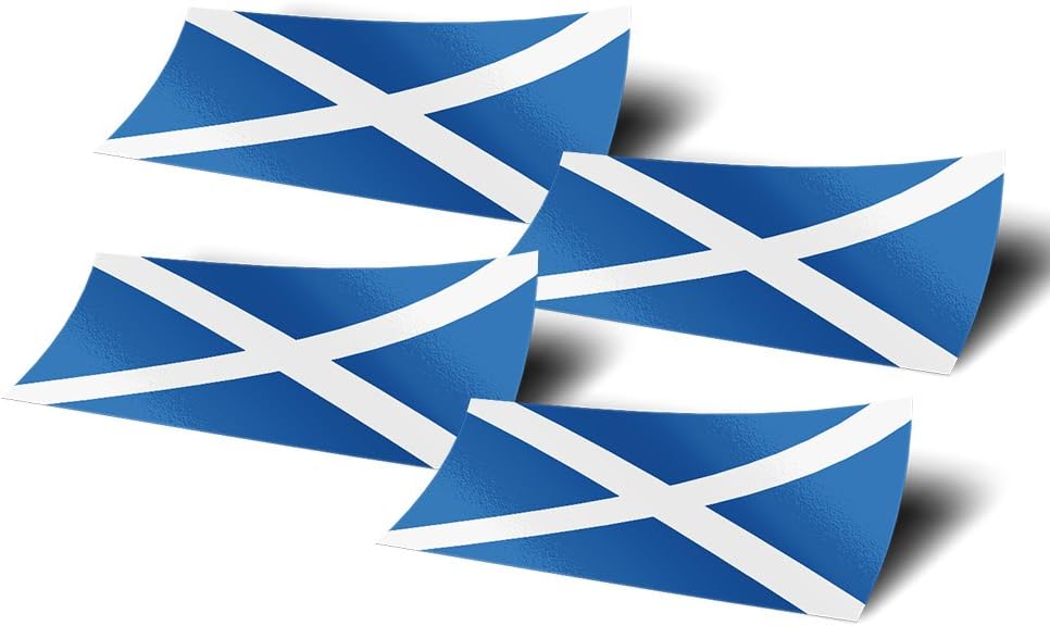 Scotland 4 Pack of 4 Inch Wide Country Flag Stickers Decal for Window Laptop Computer Vinyl Car Bumper Scrapbook 4