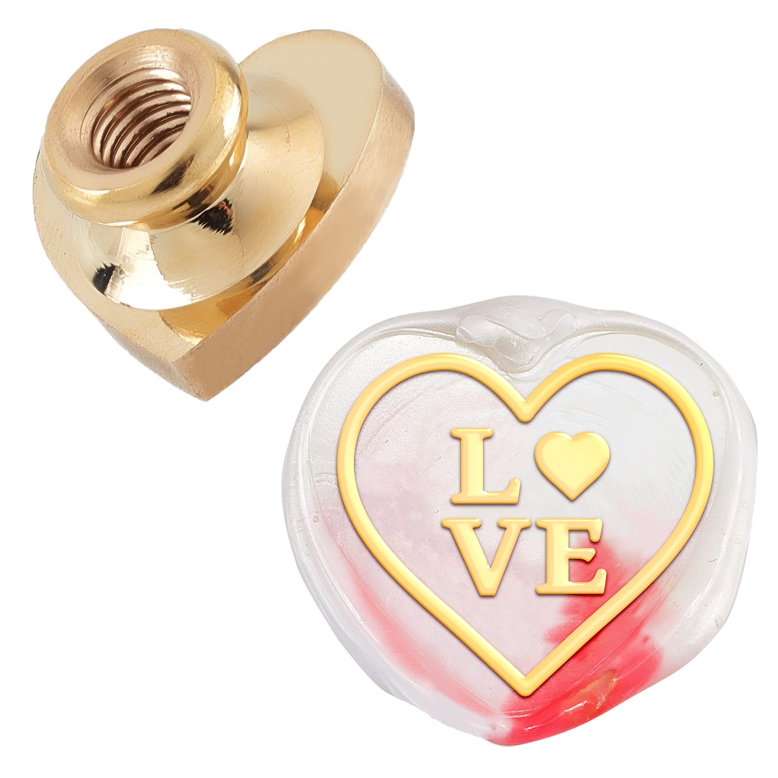 CRASPIRE Sealing Wax Stamp LOVE, Wax Seal Stamp Heart Shape Brass Head Replacement for Wedding Sealing Letter Card Gift Invitation Scrapbooking (Without Handle)