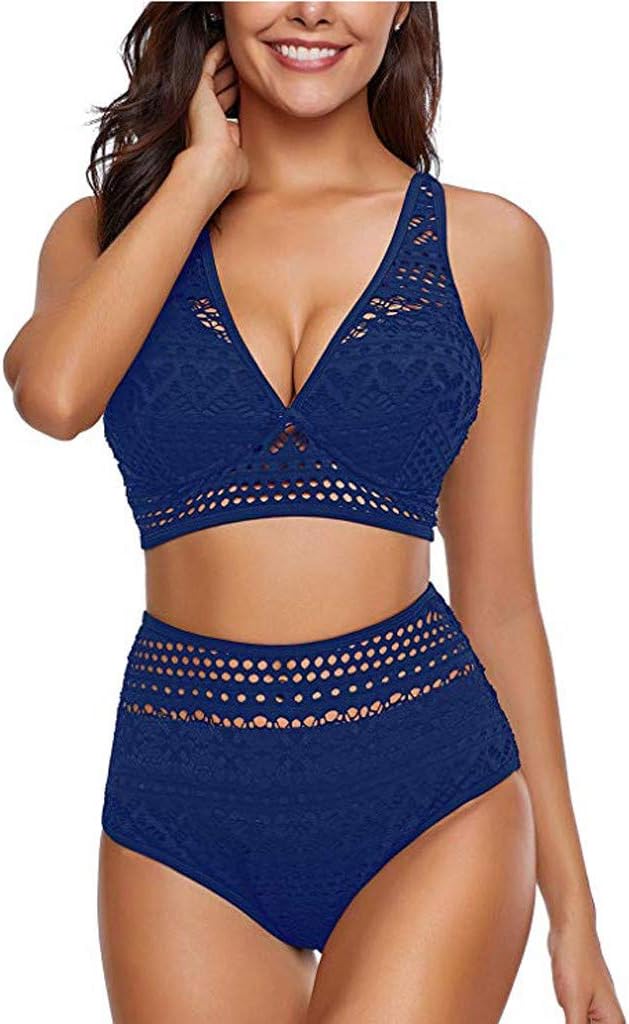 QBQCBB Women Mesh Swimsuit,Women Bandage 4Pcs Bikini Push Up Padded Bra Swimsuit 2019
