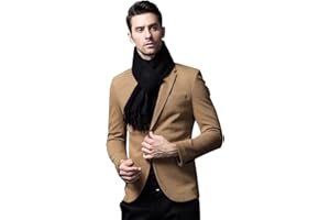 Persmileful Cashmere & Wool Scarf Solid Color Thin Lightweight Scarf for Men and Women in Cold Weather with Gift Box