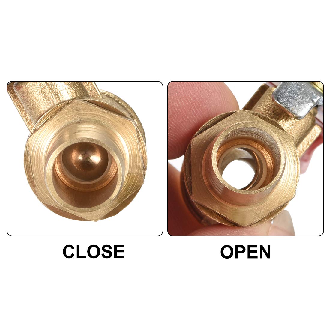 uxcell Ball Valve Shut-Off Valve, 10mm Hose Barb to 10mm Hose Barb, Hose Pipe Tube Fittings, 180 Degree Operation Handle - Image 4