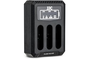 JJC DB-110 Battery Charger USB Multi-Slot for Ricoh GRIIIx GR IIIx GR3x GRIII GR III GR3 WG-6 G900, LI-90B LI-92B Battery Cha
