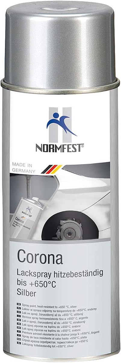 Amazon Fr Peinture Aerosol Corona Argente Spray Vernis Pour Echappement Resistante La Chaleur 650 C Pulverisateur 400 Ml 1x Poignee Originale Pour Bombes Aerosols