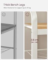 VASAGLE Coat Rack with Shoe Storage Bench 4-in-1 Oak Cream HSR40W view 8