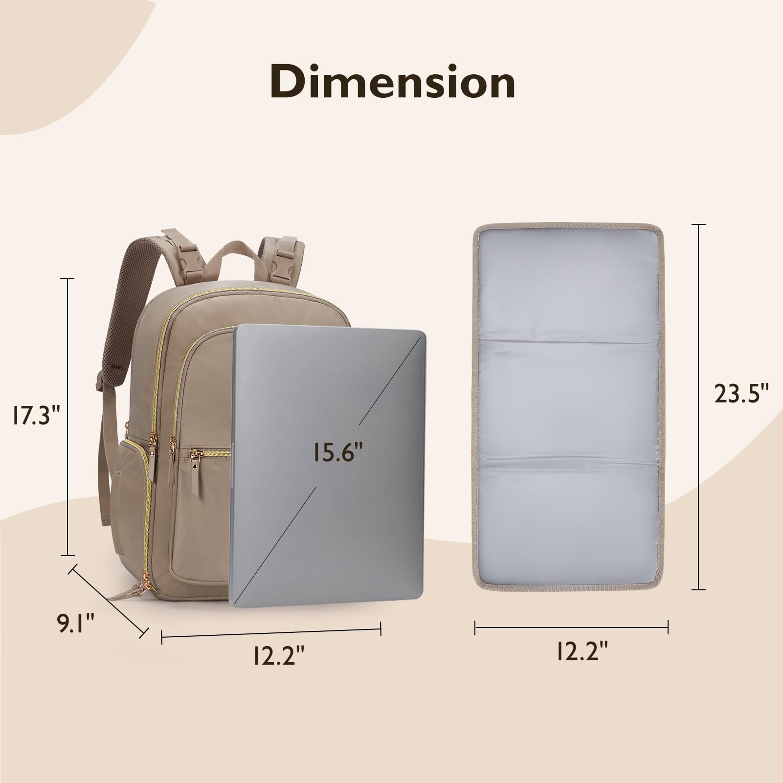 mommore Breast Pump Bag with Cooler Pocket for Milk Storage, Fits Spectra S1, S2 / Medela, Stylish Diaper Bag Backpack with Padded Laptop Sleeve for Work Travel