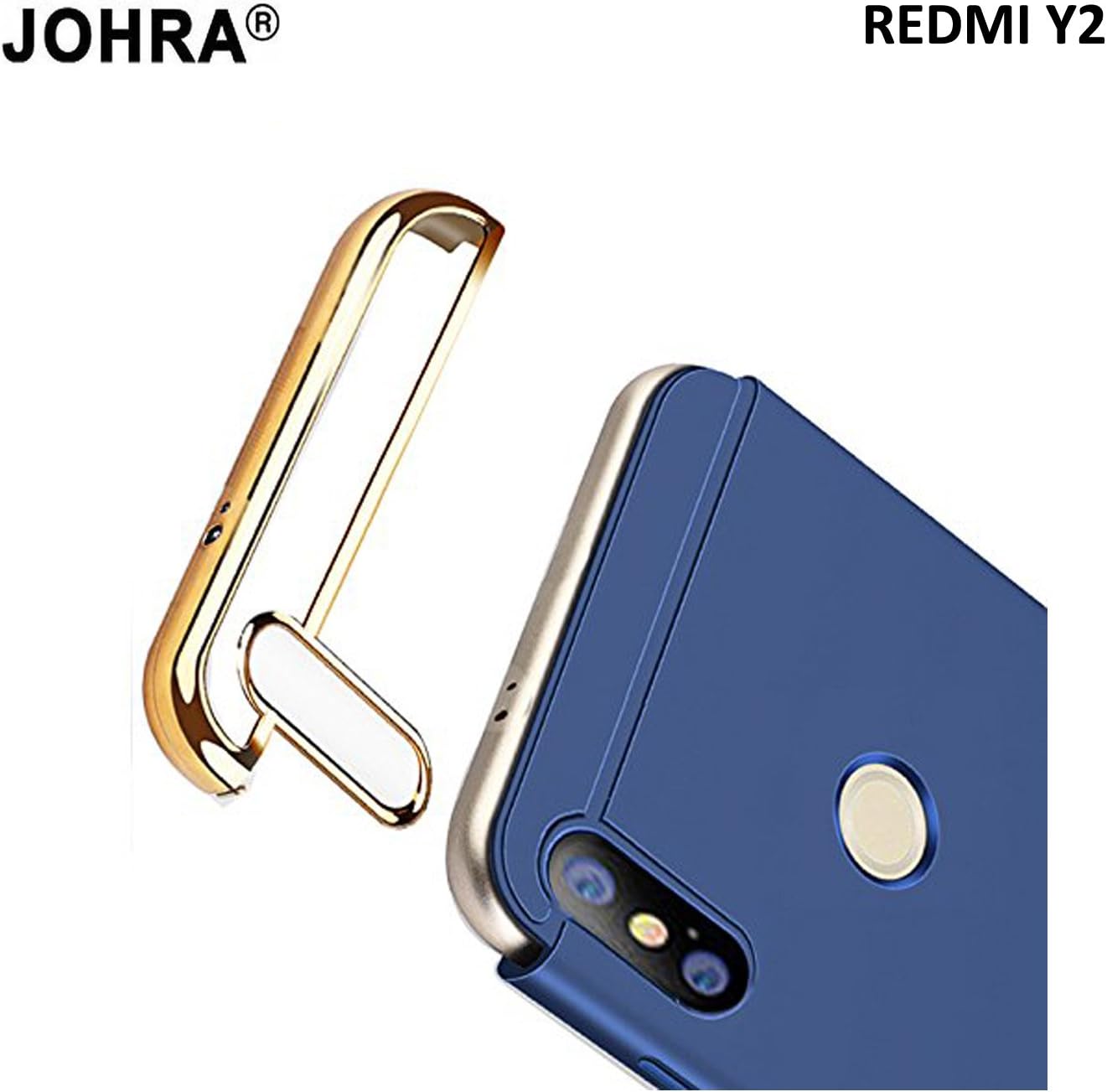 Johra® Matte 3 in 1 Finish Full Body Protective Back Cover Case for Xiaomi Mi Redmi Y2 - (Blue)