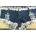 LOCOMO Sexy Mini Short Jeans Low Waist Fringed String Side Open Blue FFT225L