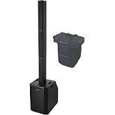 Rockville Titan Array System V2 Black Powered Column Speaker, Dual 10" Subs | 3200W Peak / 800W RMS, Pro, Built-in Mixer, Bluetooth 5.0, DSP, Wireless Linking, Portable, Travel Bag, Plywood Enclosure